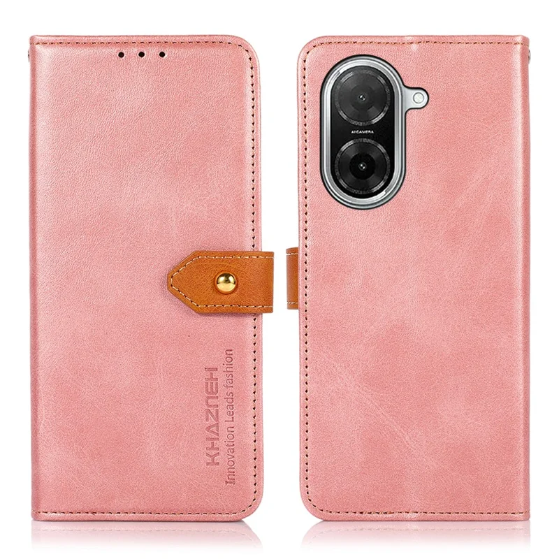 KHAZNEH Pour Xiaomi Redmi A5 NFC (UE) (173,45 mm) Étui portefeuille Étui à rabat en cuir - Or rose