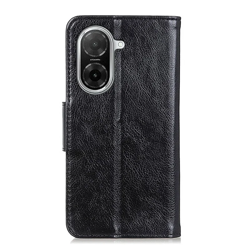 For Xiaomi Poco C71 4G / Redmi A5 4G (171.7mm) Case Nappa Texture Split Leather Wallet Phone Cover - Black