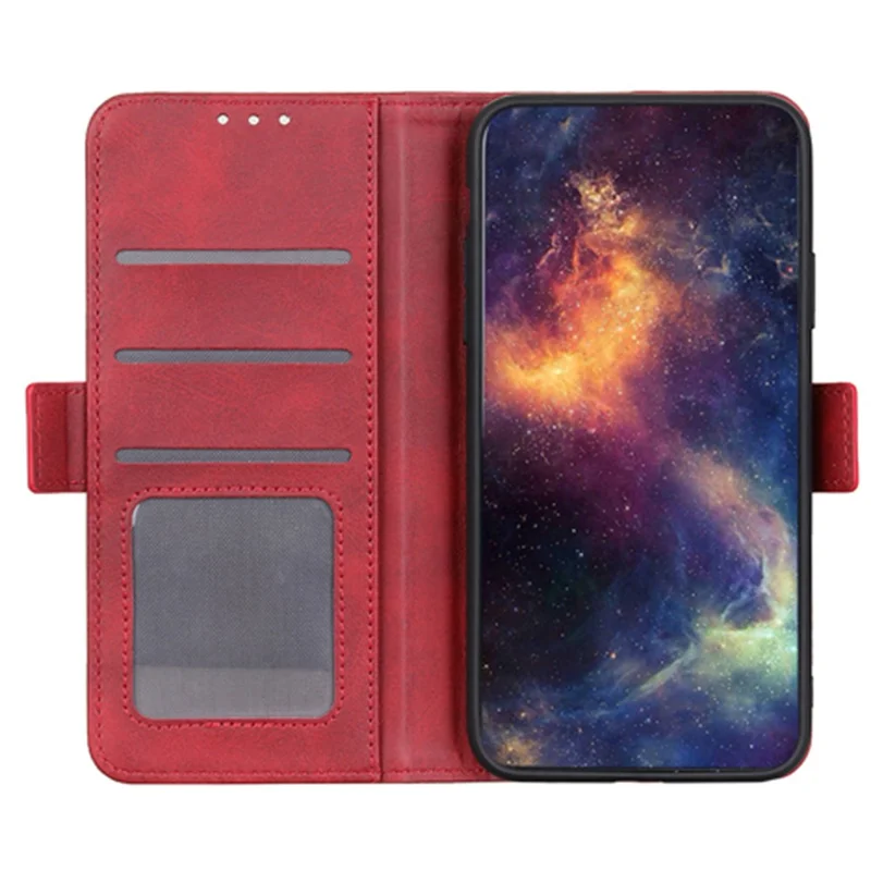 For Xiaomi Redmi A5 4G (171.7mm) Case Stand Cowhide Texture PU Leather Phone Cover - Red