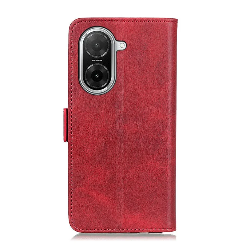 For Xiaomi Redmi A5 4G (171.7mm) Case Stand Cowhide Texture PU Leather Phone Cover - Red