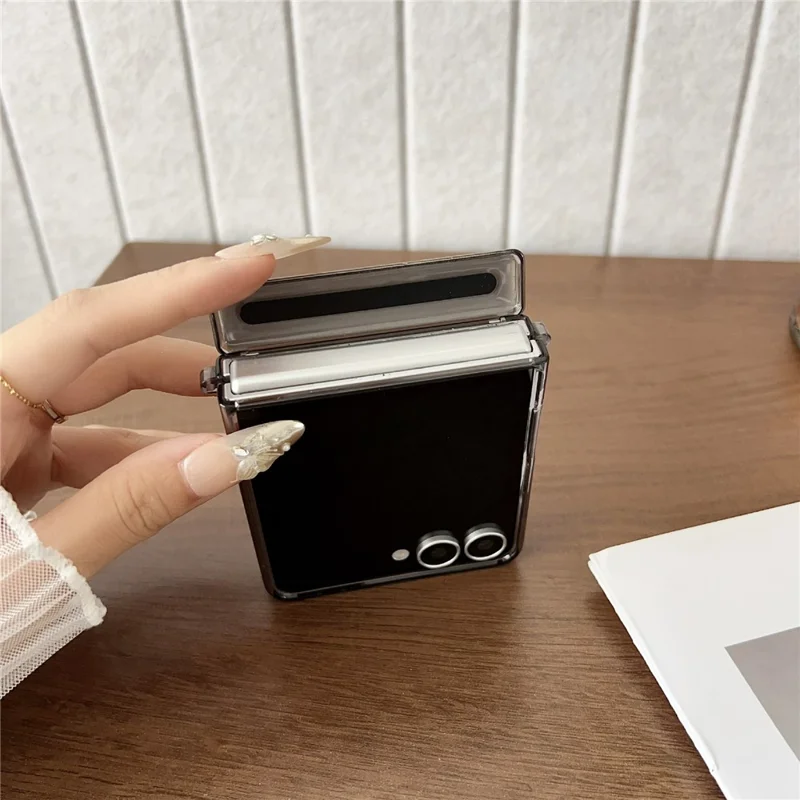 For Samsung Galaxy Z Flip7 5G Phone Case Compatible with MagSafe Leather + PC Protective Cover - Grey