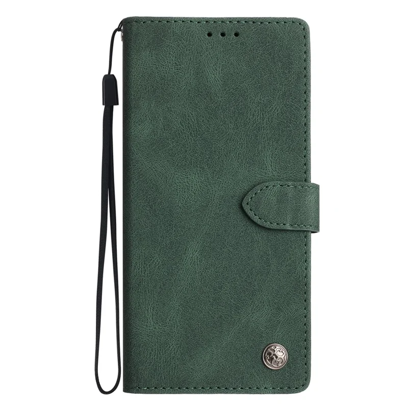For Samsung Galaxy S24 Ultra Leather Case Solid Color Phone Wallet Cover - Green