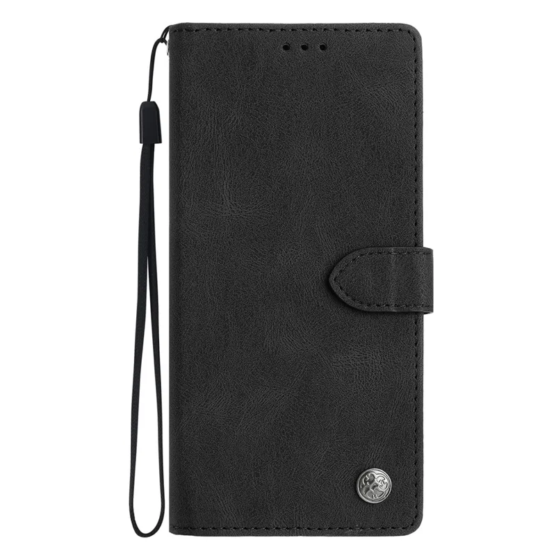 For Samsung Galaxy S24 FE Leather Case Solid Color Phone Wallet Cover - Black