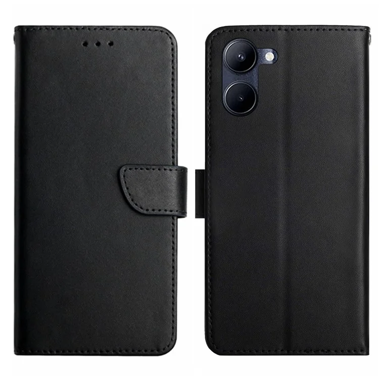 Per Realme 10 4G HT02 Anti-scratch Nappa Texture Telefono Custodia Vera e Propria Pellicola Per Portafoglio Flip di Folio Ammortizzatore - Nero