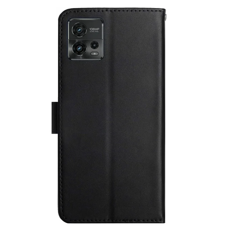 Для Motorola Moto G72 4G HT02 Nappa Text Phone Stand Casle Case Foli - Черный