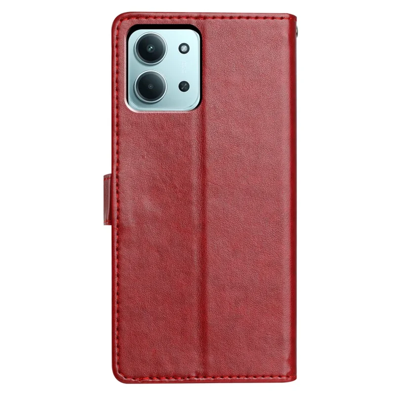 Funda de cuero con soporte y correa práctica para Xiaomi Redmi 15C 4G (171 mm) - Rojo