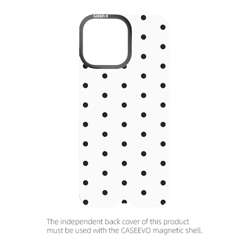 CASEEVO For iPhone 15 Pro Max Case Compatible with MagSafe TPU Acrylic Cover with Interchangeable Dots Backplate - White