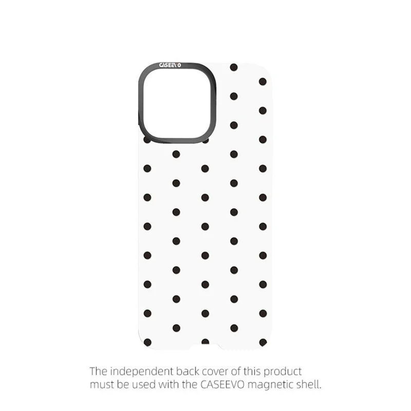 CASEEVO For iPhone 14 Pro Max Case Compatible with MagSafe TPU Acrylic Cover with Interchangeable Dots Backplate - White