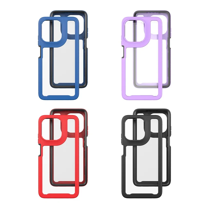 Clear Case for Motorola Moto G86 5G PC + TPU Phone Back Cover with PET Screen Film - Black