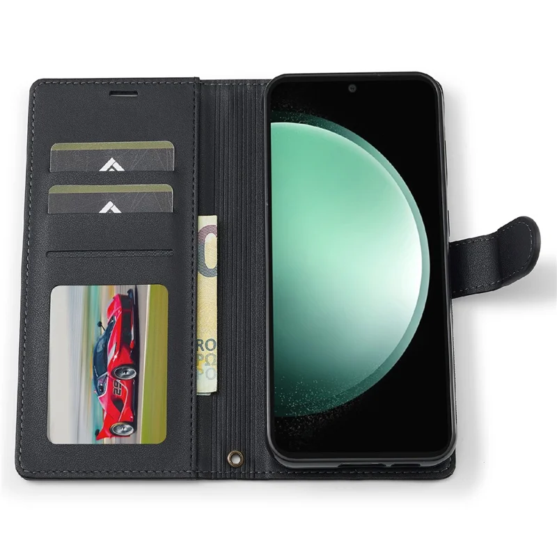 LC.IMEEKE L2 Series for Samsung Galaxy A16 5G / 4G Case PU Leather Wallet Detachable Magnetic Phone Cover - Black
