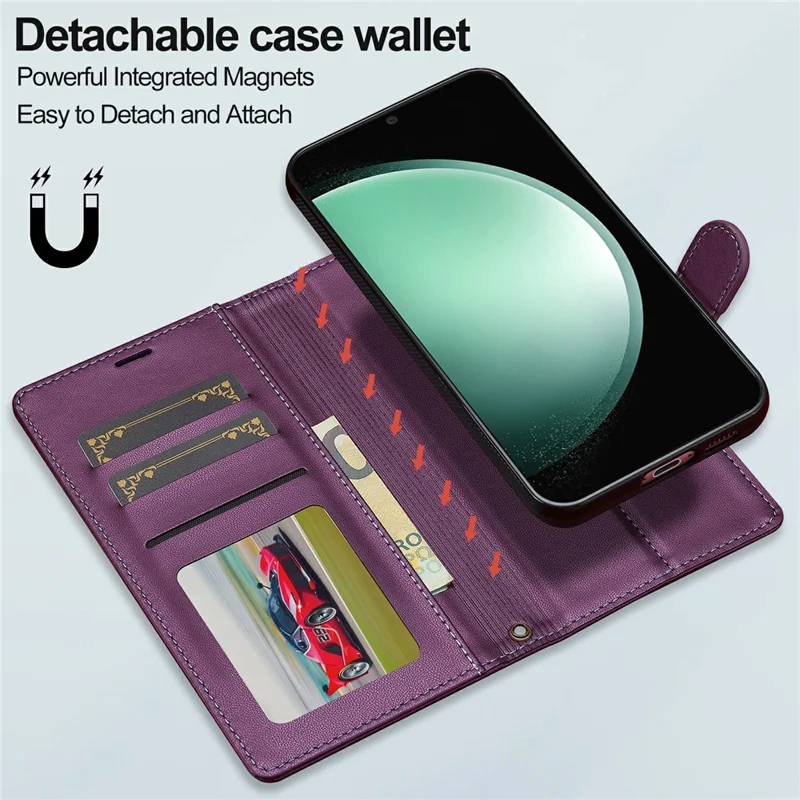 LC.IMEEKE L2 Serie für Samsung Galaxy A16 5G / 4G Hülle PU-Leder Brieftasche Abnehmbarer Magnetischer Handyhülle - Lila