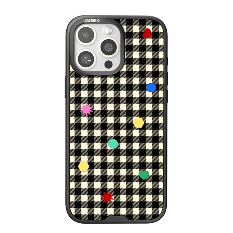 CASEEVO Per iPhone 14 Pro Max Cover Compatibile con MagSafe TPU Acrilico Cover Telefonica Magnetica con Piastra Posteriore Staccabile a Griglia - Nero