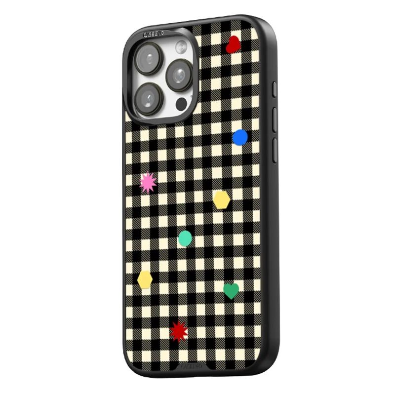 CASEEVO Per iPhone 14 Pro Max Cover Compatibile con MagSafe TPU Acrilico Cover Telefonica Magnetica con Piastra Posteriore Staccabile a Griglia - Nero