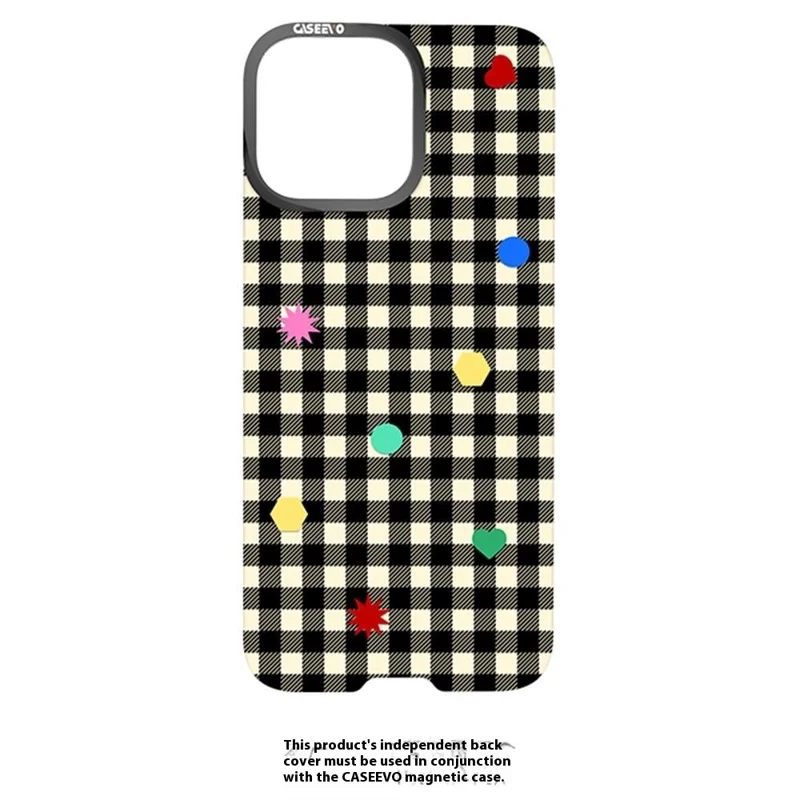 CASEEVO Per iPhone 14 Pro Max Cover Compatibile con MagSafe TPU Acrilico Cover Telefonica Magnetica con Piastra Posteriore Staccabile a Griglia - Nero