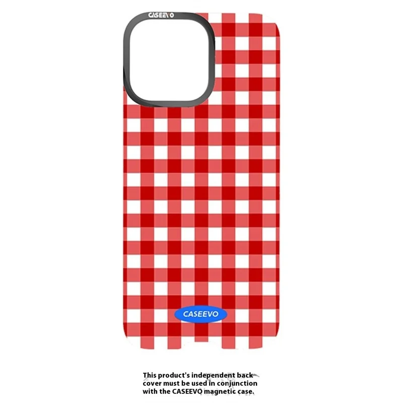 CASEEVO For iPhone 15 Pro Max Case Compatible with MagSafe TPU Acrylic Magnetic Phone Cover with Detachable Grid Backplate - Red
