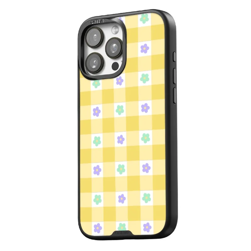 CASEEVO Pour Coque iPhone 16 Pro Max Compatible avec MagSafe TPU Acrylique Housse de Téléphone Magnétique avec Plaque Arrière Amovible à Motif Floral - Fleur