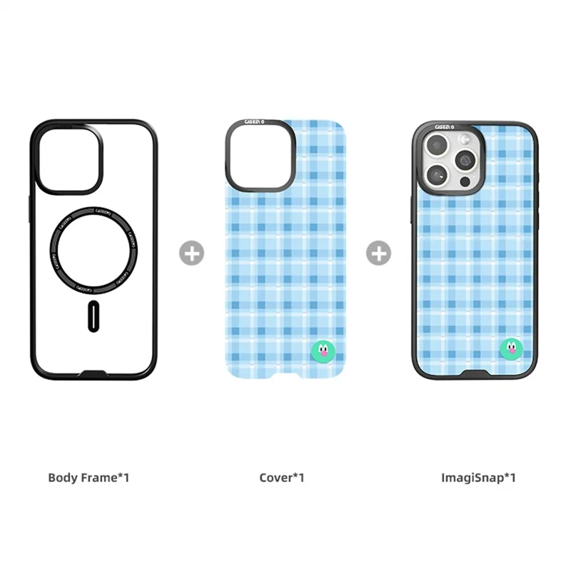 CASEEVO For iPhone 16 Pro Max Case Compatible with MagSafe TPU Acrylic Magnetic Phone Cover with Detachable Grid Backplate - Blue