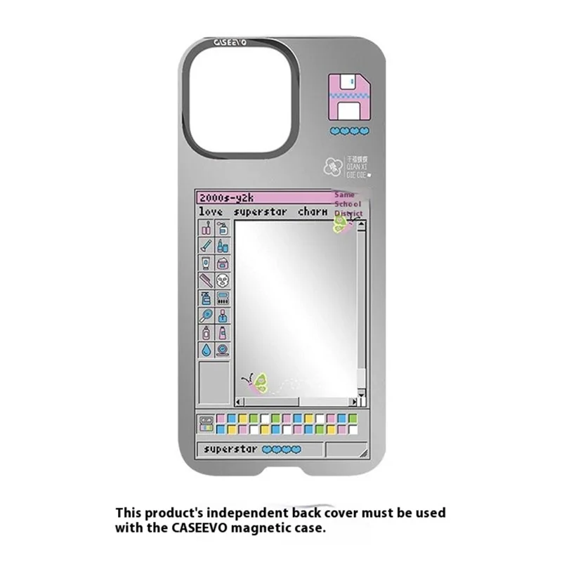 CASEEVO Per iPhone 14 Pro Cover Magnetica Compatibile con MagSafe, Cover TPU Acrilica con Retro Intercambiabile a Farfalle - Farfalla Glamour