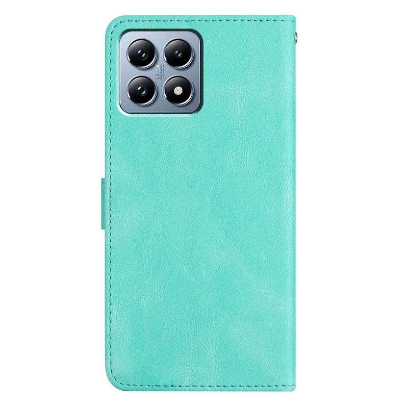 Futerał portfelowy na Xiaomi 15T z nadrukiem linii i fakturą skóry z dotykiem - Zielony