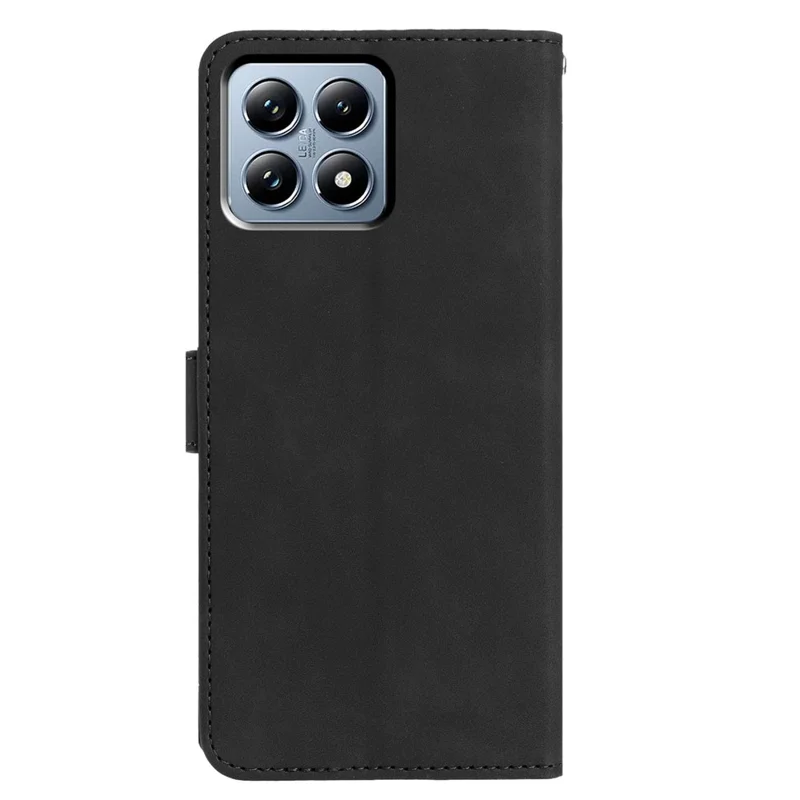 Cover per Xiaomi 15T con Farfalla e Fiori Stampati in Pelle PU con Portafoglio e Supporto - Nero