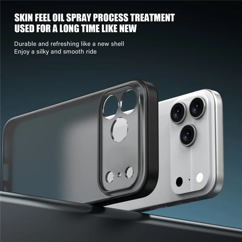 IPAKY For iPhone 17 Air Case Shockproof PC+TPU Matte Phone Cover - Black