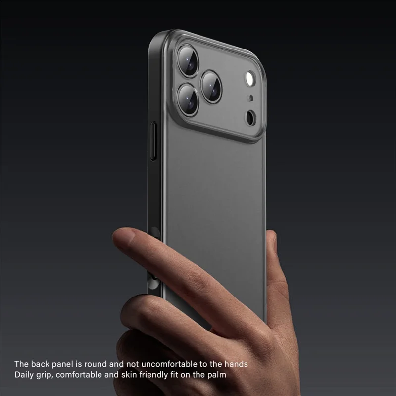 IPAKY For iPhone 17 Air Case Shockproof PC+TPU Matte Phone Cover - Black
