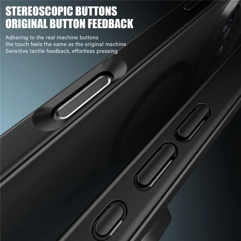 IPAKY For iPhone 17 Air Case Shockproof PC+TPU Matte Phone Cover - Black