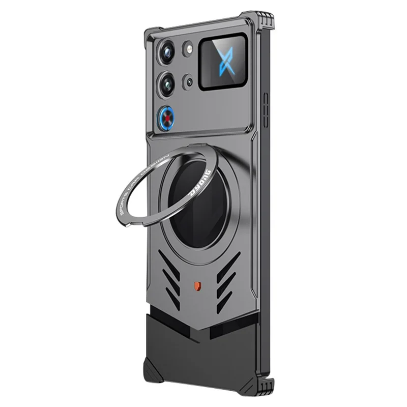 DYONG For ZTE nubia Red Magic 10 Pro 5G / 10 Pro+ 5G Metal Case Frameless Hollow Heat Dissipation Phone Cover with Kickstand - Tarnish