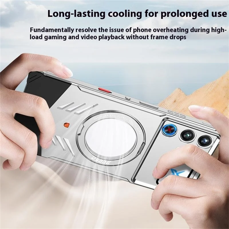 DYONG For ZTE nubia Red Magic 10 Pro 5G / 10 Pro+ 5G Metal Case Frameless Hollow Heat Dissipation Phone Cover with Kickstand - Tarnish
