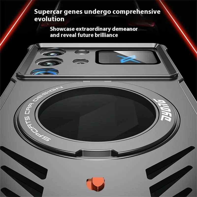 DYONG For ZTE nubia Red Magic 10 Pro 5G / 10 Pro+ 5G Metal Case Frameless Hollow Heat Dissipation Phone Cover with Kickstand - Tarnish