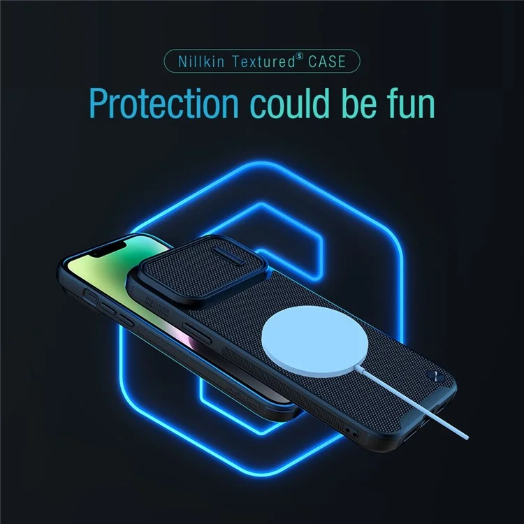 Nillkin For Iphone 14 Texture Pro Против Скрещивания Телефона Против Защитного Телефона с Защитой от Камеры с Защитой от Камеры. - Черный