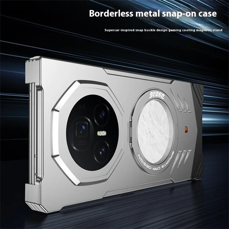 DYONG For Honor Magic V5 5G Metallgehäuse Rahmenlos Hohlraum Wärmeableitung Handyhülle mit Ständer - Patina