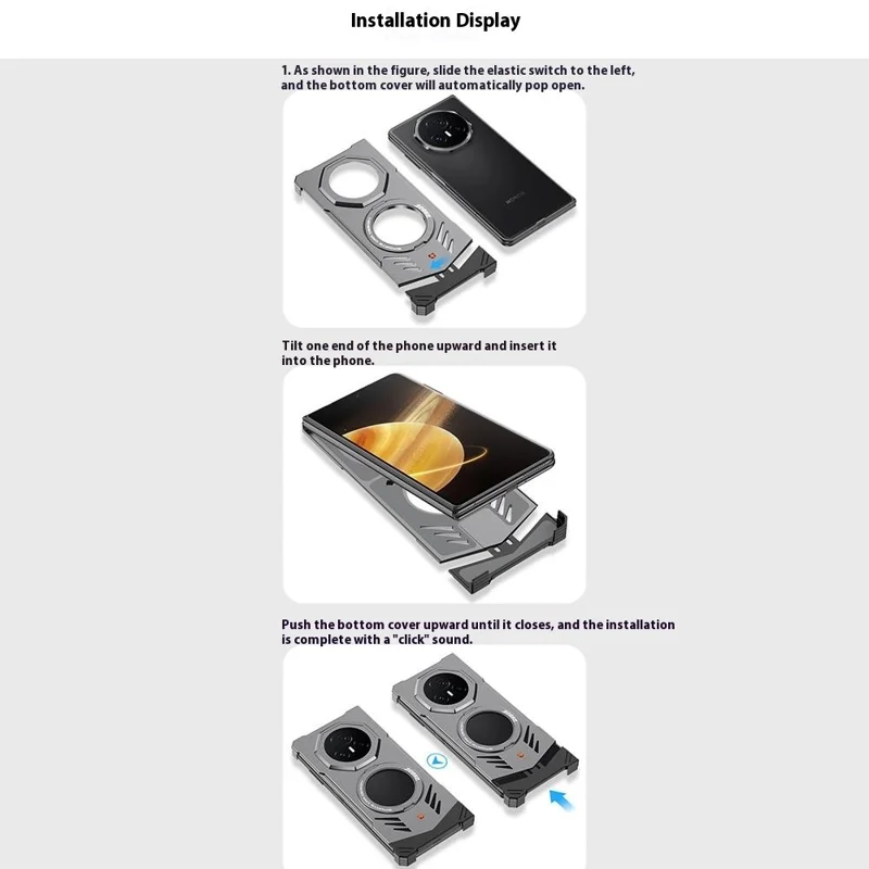 DYONG For Honor Magic V5 5G Metallgehäuse Rahmenlos Hohlraum Wärmeableitung Handyhülle mit Ständer - Patina