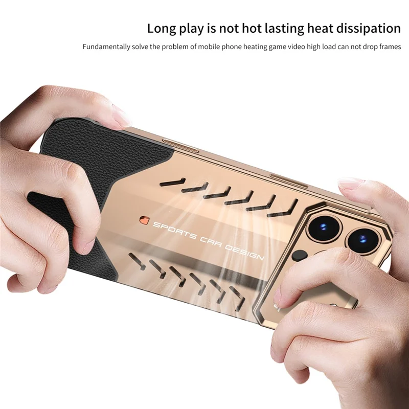 DYONG Para iPhone 16 Pro Funda Metálica con Diseño de Apertura Snap, Disipación de Calor y Protección Antichoques - Titanio