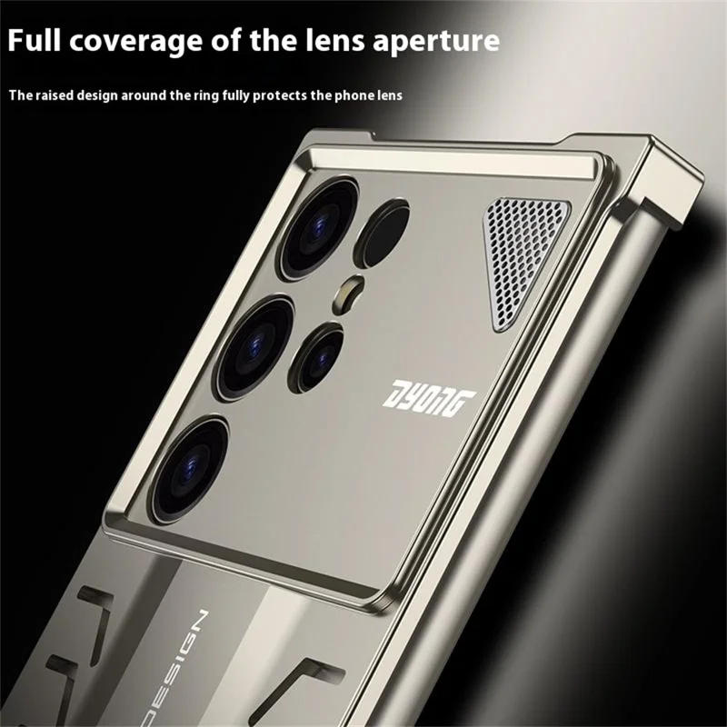 DYONG For Samsung Galaxy S25 Ultra Metal Case Snap-Open Design Heat Dissipation Shockproof Phone Cover - Titanium