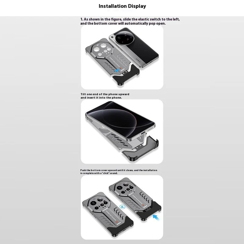 DYONG For Xiaomi 15 Ultra Metal Case Snap-Open Design Heat Dissipation Shockproof Phone Cover - Titanium Grey