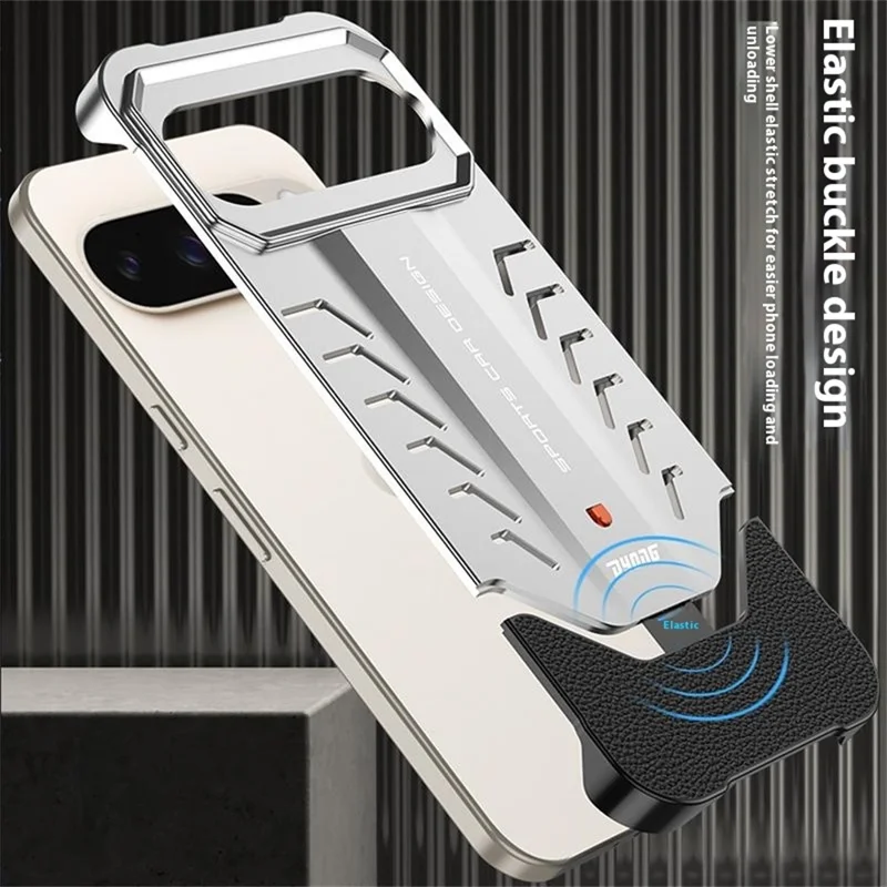 DYONG For Google Pixel 9 / 9 Pro Metal Case Snap-Open Design Heat Dissipation Shockproof Phone Cover - Titanium Silver