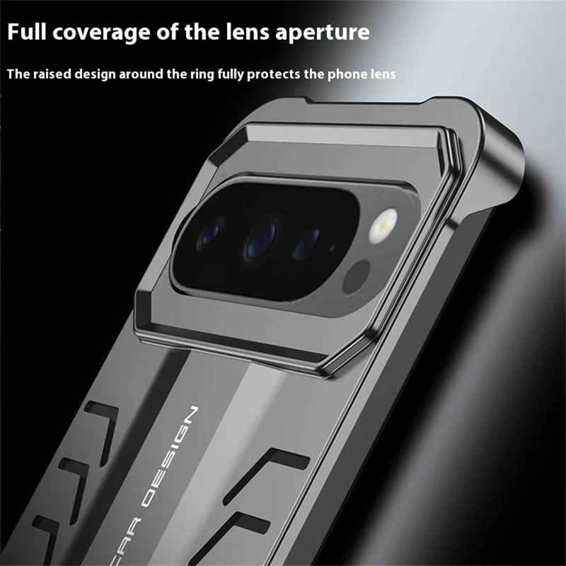 DYONG For Google Pixel 9 Pro XL Metal Case Snap-Open Design Heat Dissipation Shockproof Phone Cover - Titanium Silver