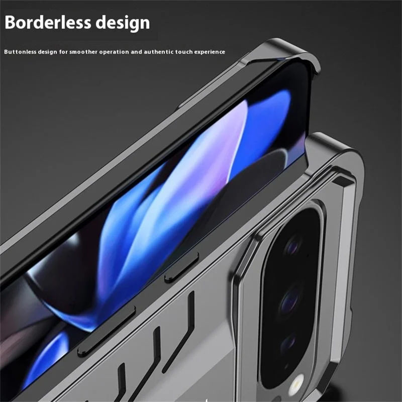 DYONG For Google Pixel 9 Pro XL Metal Case Snap-Open Design Heat Dissipation Shockproof Phone Cover - Titanium Silver