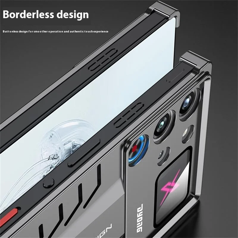 DYONG Metal Case for ZTE nubia Red Magic 10 Pro 5G / 10 Pro+ 5G Snap-Open Design Heat Dissipation Shockproof Phone Cover - Titanium Silver