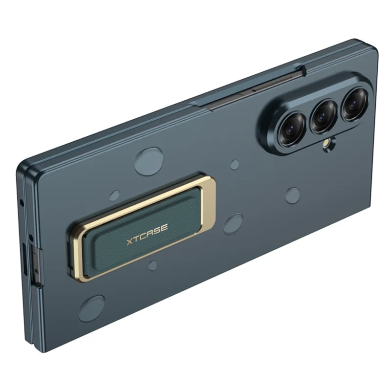 GKK For Samsung Galaxy Z Fold7 5G Case with Kickstand / Magnetic Strap PC Tempered Glass Phone Cover - Silver