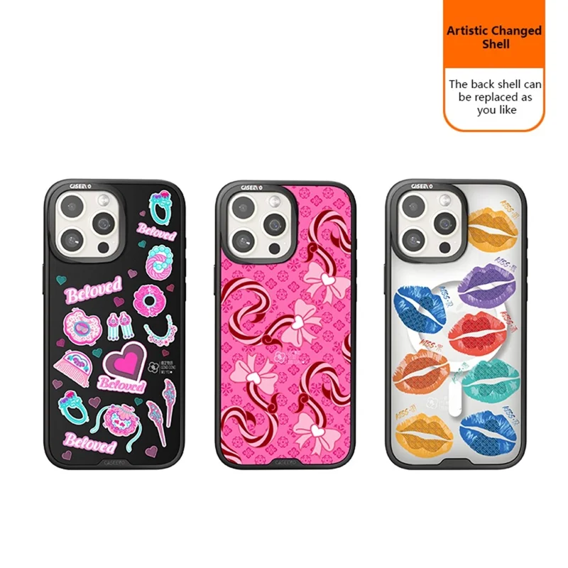 CASEEVO For iPhone 14 Pro Max Magnetic Case Compatible with MagSafe TPU Acrylic Phone Cover with Detachable Backplate - Butterfly Romance