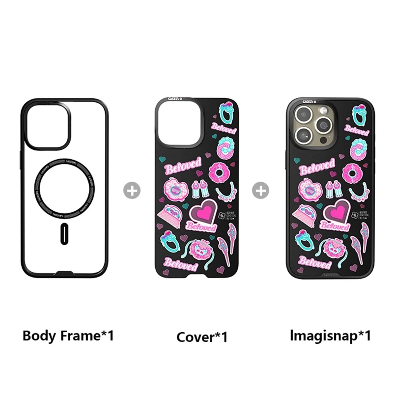 CASEEVO For iPhone 16 Pro Magnetic Case Compatible with MagSafe TPU Acrylic Phone Cover with Detachable Backplate - Beloved Tale