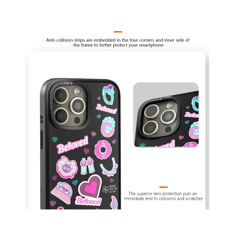 CASEEVO Magnetische Hülle für iPhone 16 Pro Max, kompatibel mit MagSafe, TPU-Acryl Handyhülle mit abnehmbarer Rückseite - Geliebte Geschichte