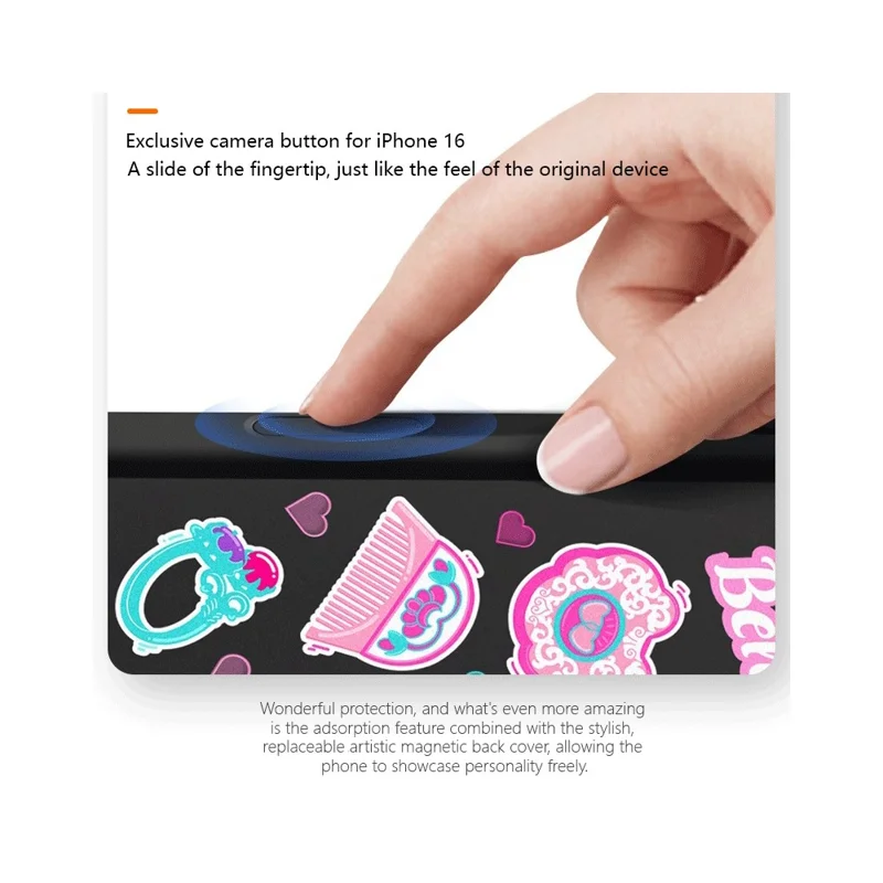 CASEEVO Magnetische Hülle für iPhone 16 Pro Max, kompatibel mit MagSafe, TPU-Acryl Handyhülle mit abnehmbarer Rückseite - Geliebte Geschichte