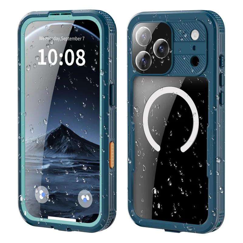 REDPEPPER For iPhone 17 Pro Max IP68 Waterproof Case Clear Back Phone Cover Compatible with MagSafe - Blue