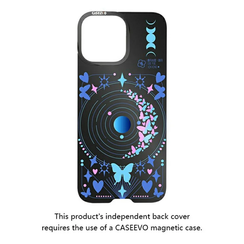 CASEEVO For iPhone 16 Pro Magnetic Case TPU Acrylic Phone Cover with Detachable Backplate - New Moon