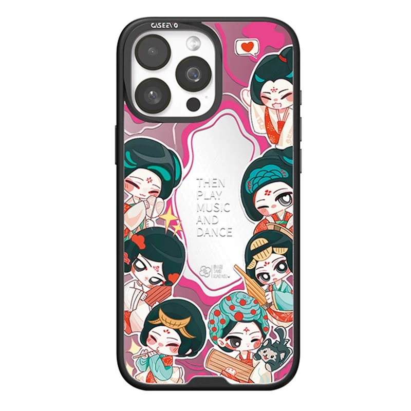 CASEEVO For iPhone 16 Pro Case Compatible with MagSafe TPU Acrylic Phone Cover with Tang Dynasty Ladies Backplate - Palace Music