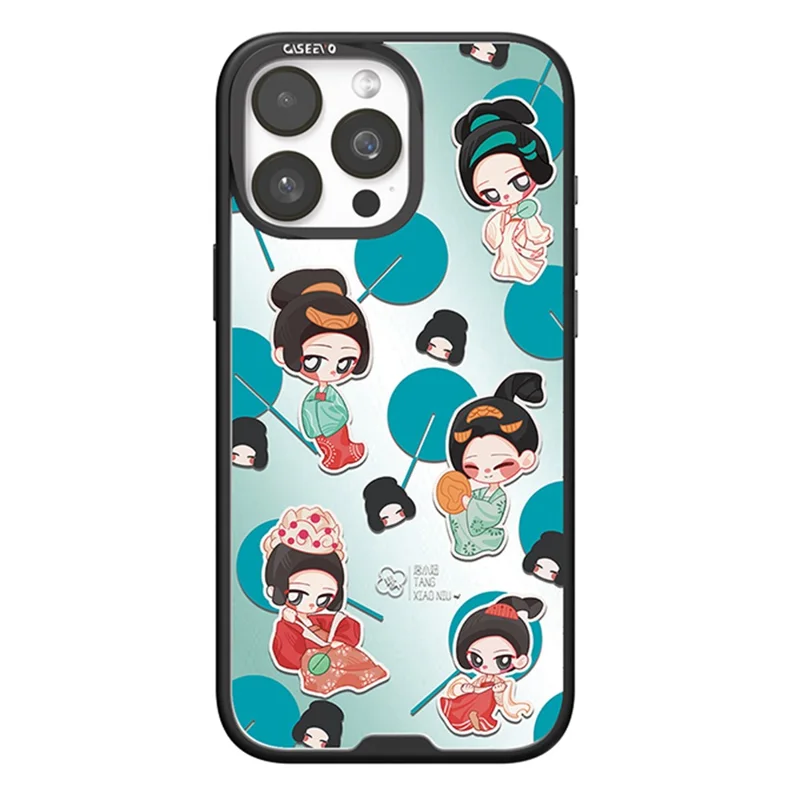 CASEEVO Handyhülle für iPhone 16 Pro Max, kompatibel mit MagSafe, TPU-Acryl-Schutzhülle mit Rückendeckel im Tang-Dynastie-Stil - Fächerschwinger