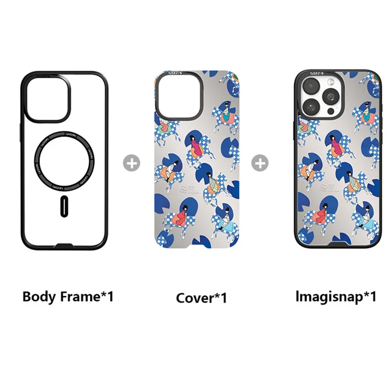 CASEEVO Per Cover iPhone 14 Pro Compatibile con MagSafe TPU Acrilico con Retro Decorato con Signore dell'Era Tang - Gita di Primavera